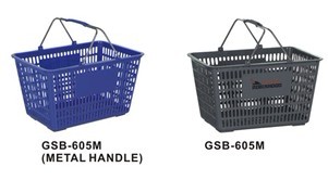 Plastic shopping basket GSB-605M (metal handle)